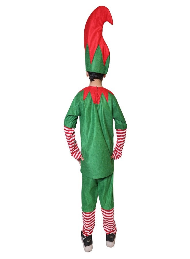 كاكو فانسي دريسيس زي تنكري للأطفال من كاكو، زي قزم، مناسب لحفلات الكريسماس - أحمر/أخضر، 7-8 سنوات، للأولاد - Image 4